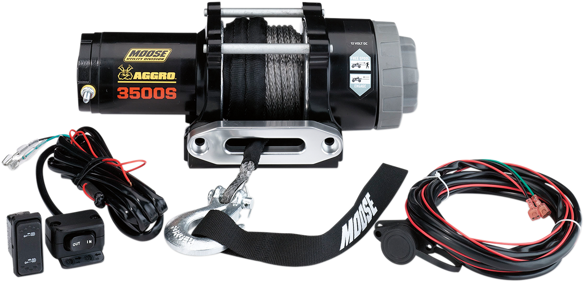 MOOSE OFFROAD 3500 lb Winch with Synthetic Rope - Part Number 104309
