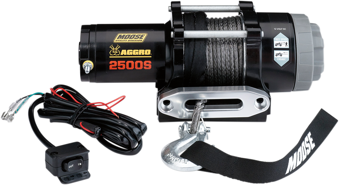 MOOSE OFFROAD 2500 lb Winch with Synthetic Rope, Part Number 104307