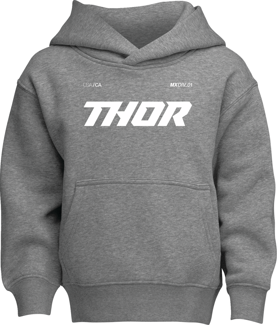 THOR Youth Brave Pullover Hoodie - Heather Gray - Large 3052-0712