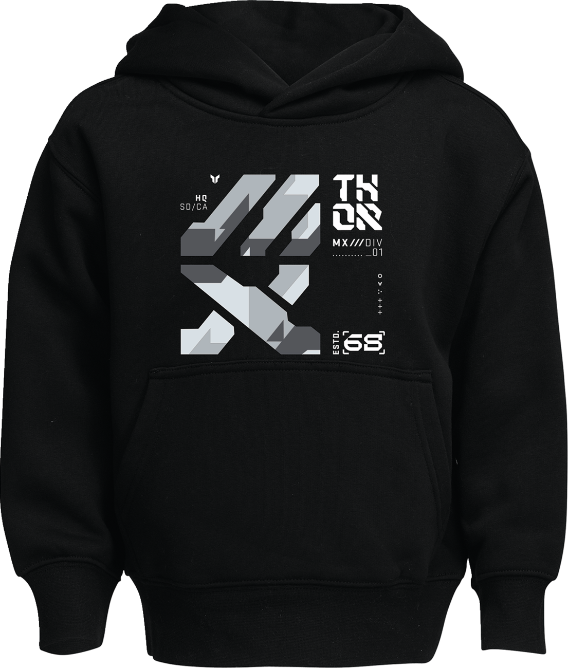 THOR Youth Forge Pullover Hoodie - Black, Part Number 3052-0709