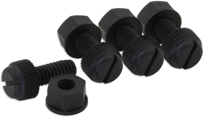 BOLT LPFNYLON License Plate Bolts and Locknuts – 50 Black Nylon Thumb Screws with Locknuts