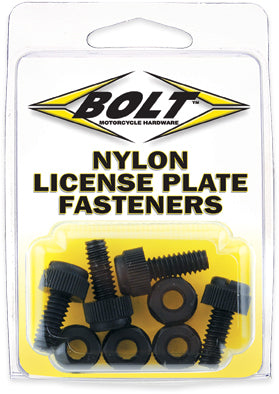 BOLT LPFNYLON License Plate Bolts and Locknuts – 50 Black Nylon Thumb Screws with Locknuts