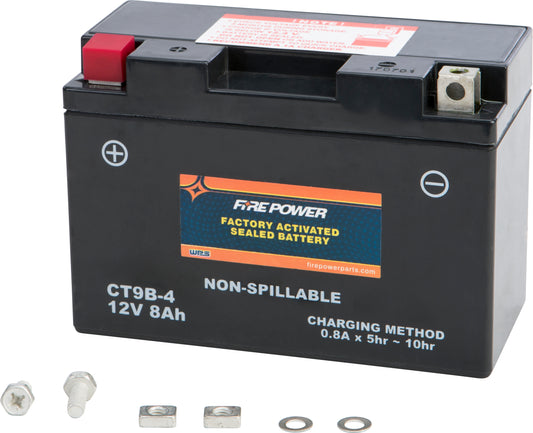 FIRE POWER CT9B-4 Sealed Maintenance-Free Motorcycle Battery for Yamaha YP400 Majesty