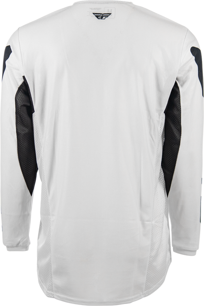 Fly Racing Kinetic Mesh Jersey White/Black Large - Breathable Dirt Bike Jersey for Maximum Comfort