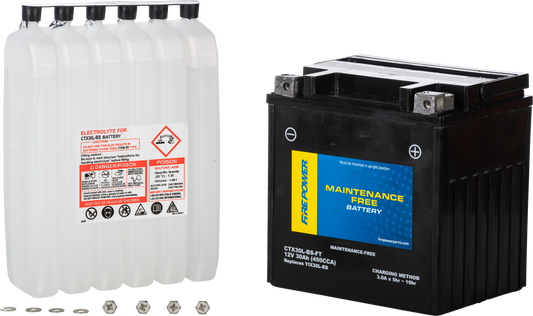 Fire Power CTX30L-BS-Ft Maintenance Free Sealed 12V Battery for Arctic Cat ATV and Side-by-Side