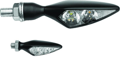 Kuryakyn Rhombus S Single Function Front Left Clear Lens Amber Satin Black - Part #kur2850