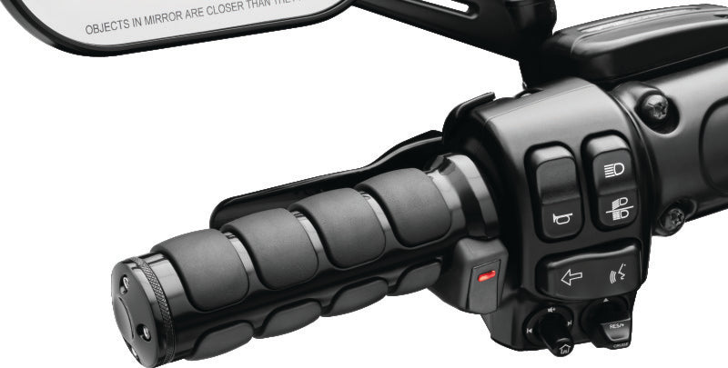 Kuryakyn Heated ISO Grips Dual Cable Gloss Black – Keeps Hands Warm with Adjustable Heat Settings