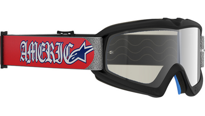 Alpinestars Youth Vision Corp Goggle - Merica 25 - Red/Blue - Silver Mirror Lens 2601-4103
