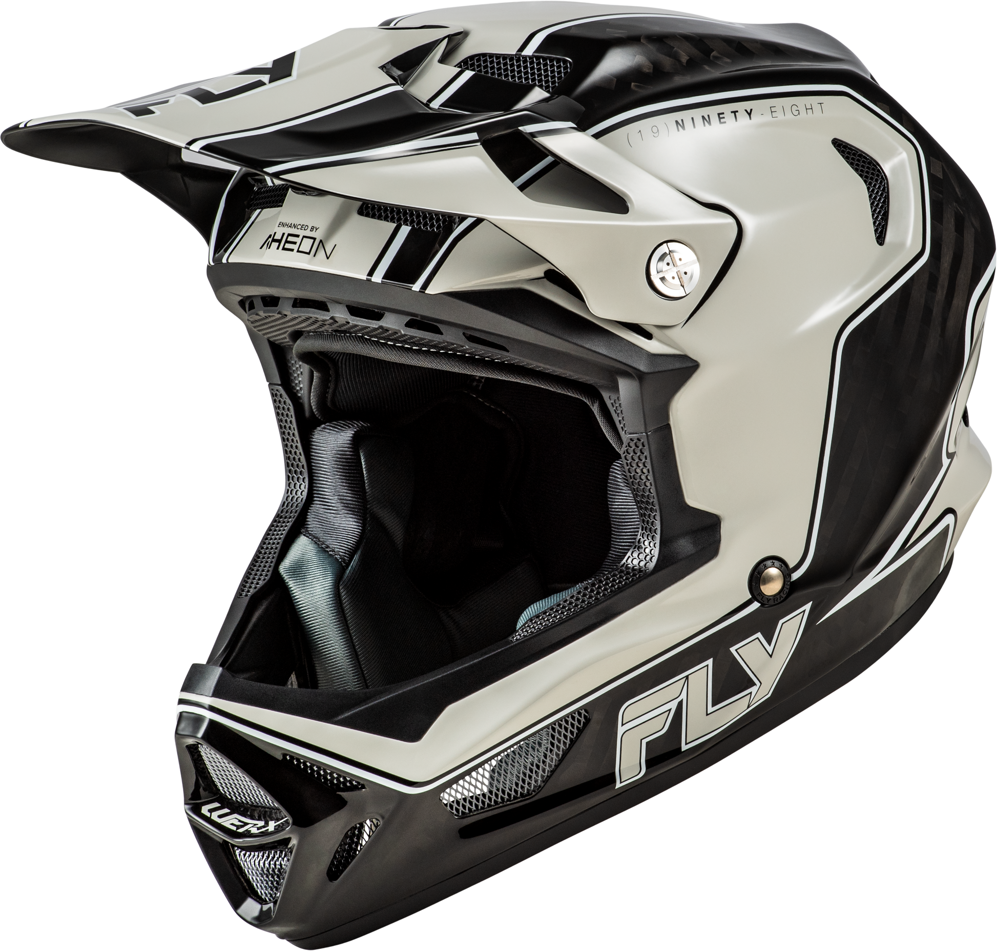 Fly Racing Werx R Flow Carbon Helmet - Black Carbon/Grey Large