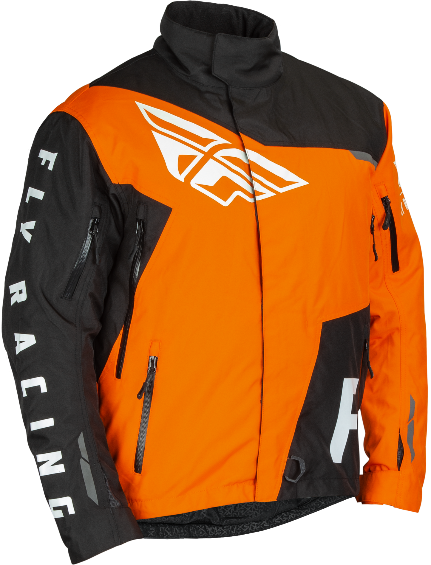 Fly Racing SNX Pro Jacket Black/Orange Medium – Waterproof Snowmobile Jacket with Removable Thermal Liner
