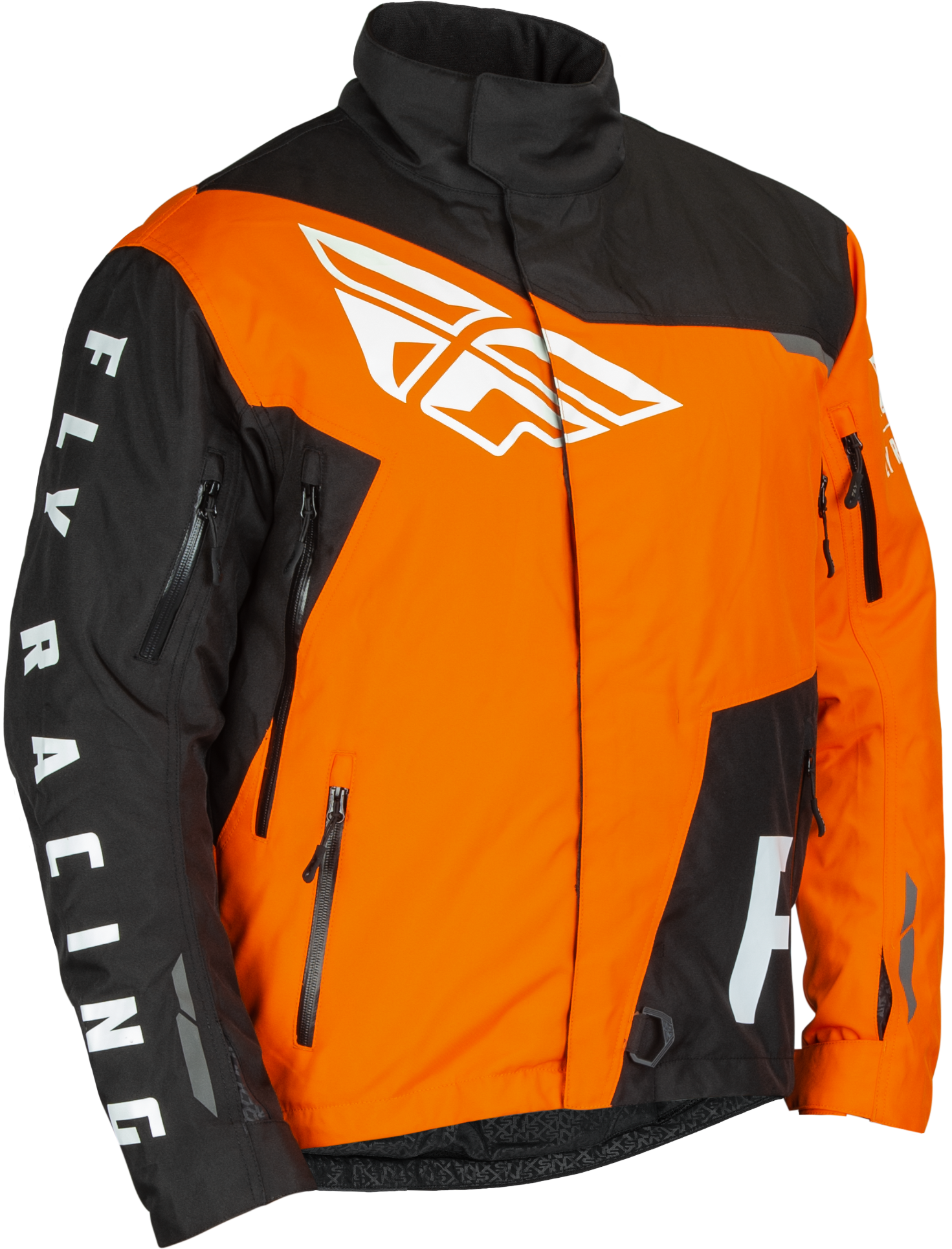 Fly Racing SNX Pro Jacket Black/Orange Medium – Waterproof Snowmobile Jacket with Removable Thermal Liner