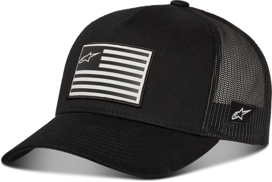 ALPINESTARS FLAG FLAT TRUCKER HAT BLACK/BLACK