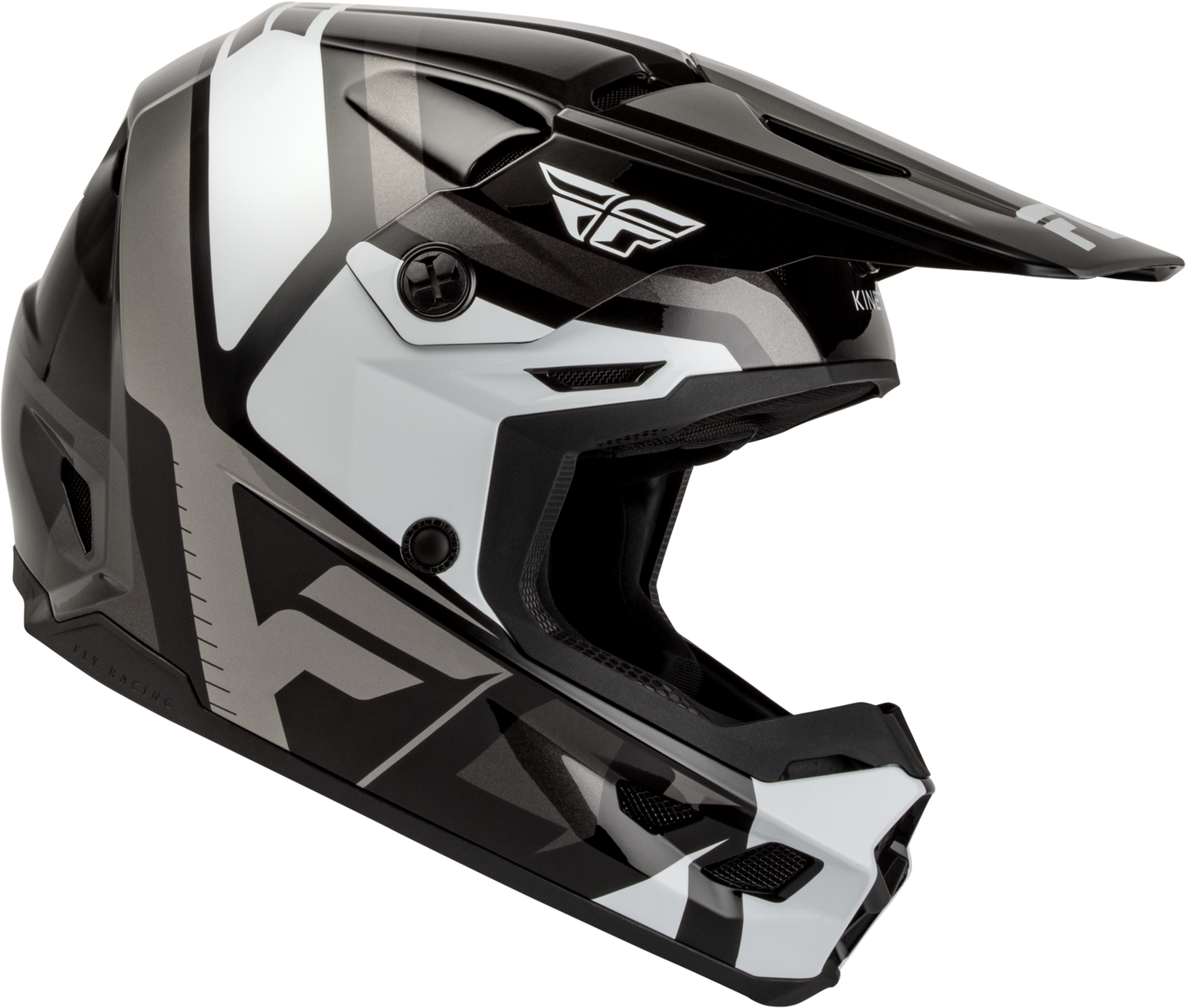 Youth Kinetic Scrap Helmet Black/White/Grey Yl