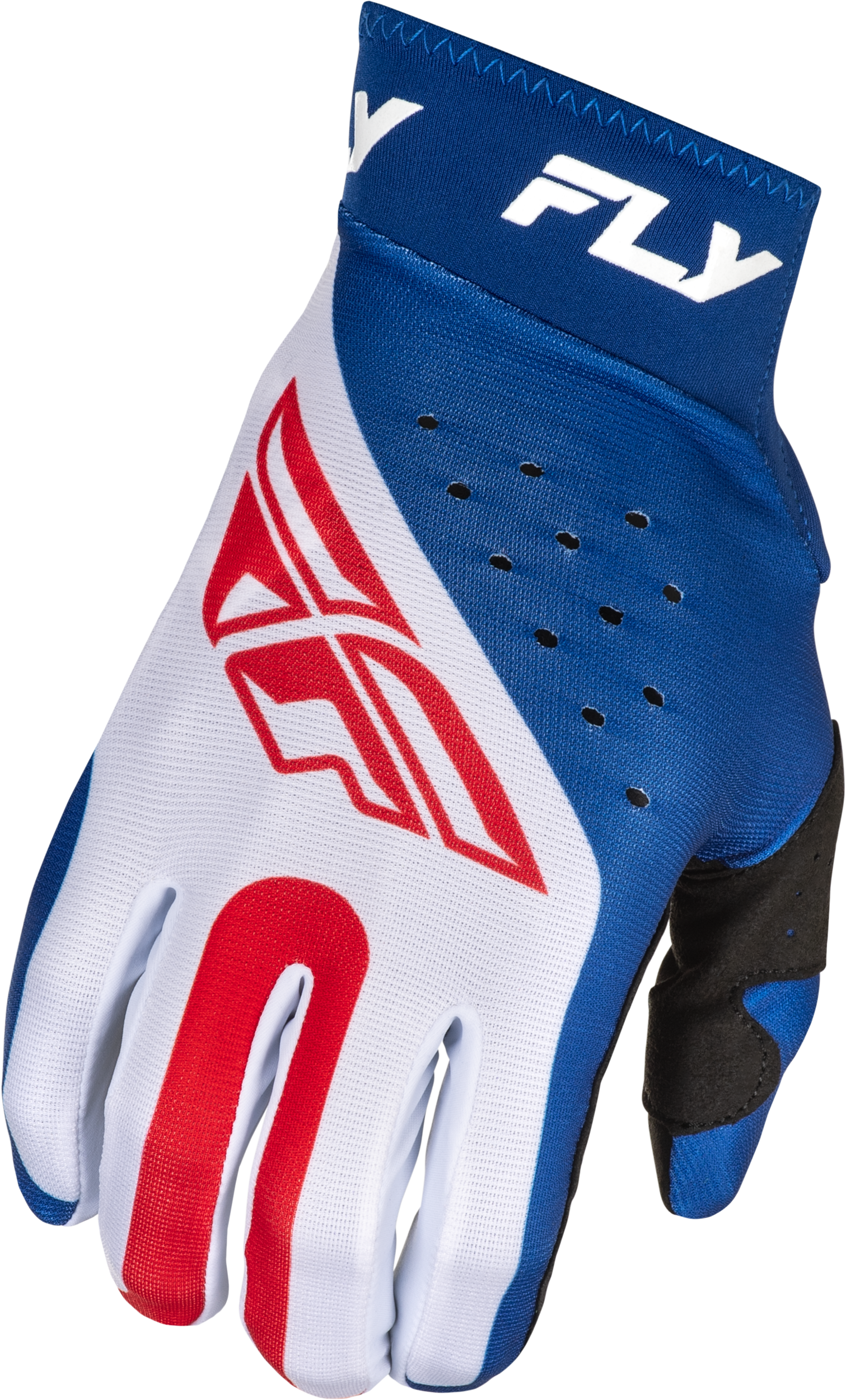 Fly Racing Pro Lite Gloves Red/White/Blue XS – Lightweight Race Gloves with Touch Screen Compatibility