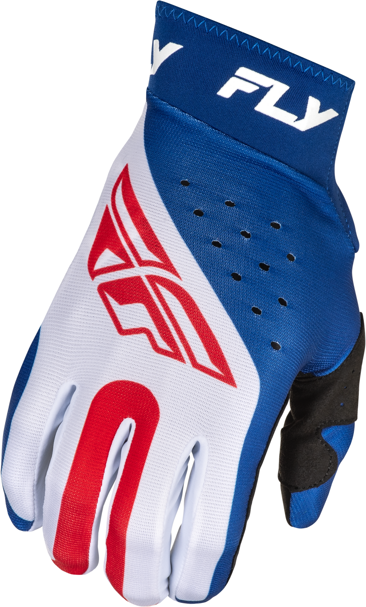 Fly Racing Pro Lite Gloves Red/White/Blue Small - Lightweight Race Gloves with Touch Screen Compatibility