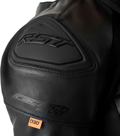 RST TracTech Evo D3O Leather Motorcycle Jacket Black - Part 103635BLK-56