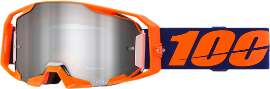 100-Percent Armatic Goggle Neon Orange Mirror Silver Flash with Quick-Release Lens System
