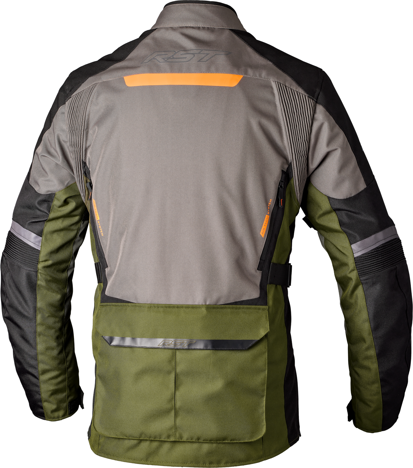 RST Maverick Evo CE Motorcycle Jacket Khaki/Grey/Orange - Adventure Touring Textile Gear