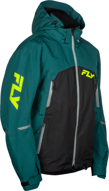 Fly Racing Incline Jacket Teal/Black Large – Waterproof and Breathable Motorcycle Outerwear