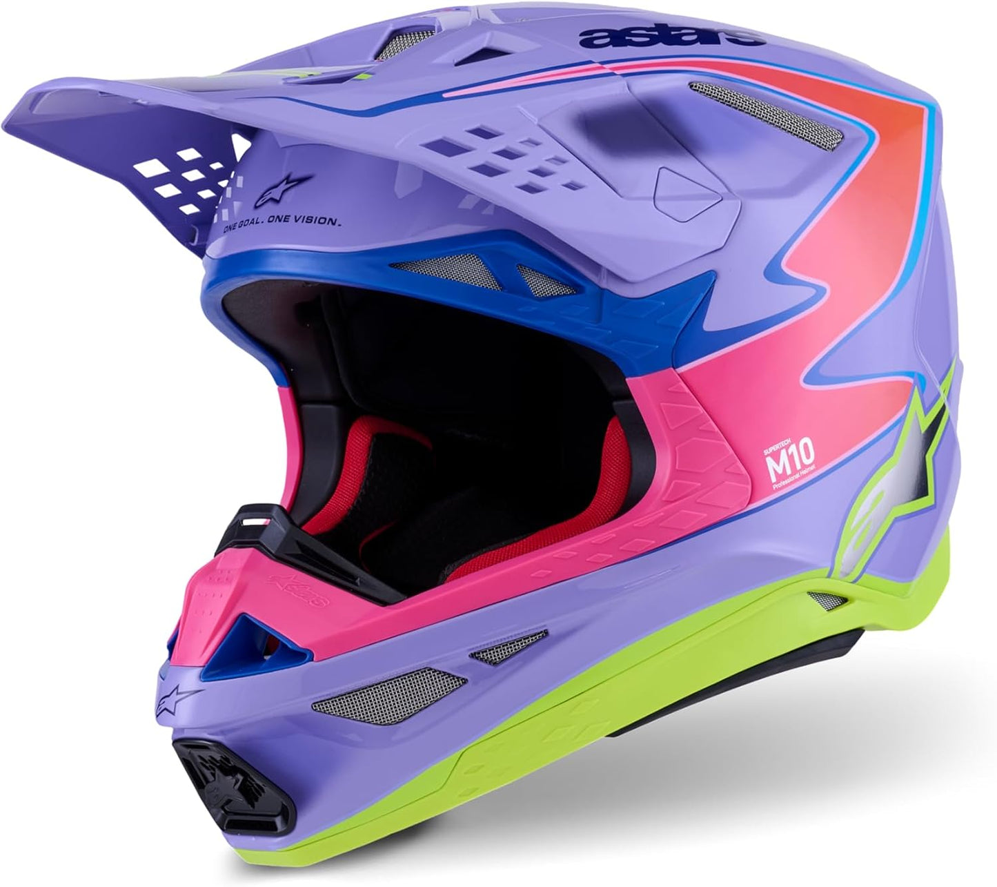 ALPINESTARS S-M10 JETT LAWRENCE R01 HELMET PURP/PNK FLUO/YLW FLUO GLS XS