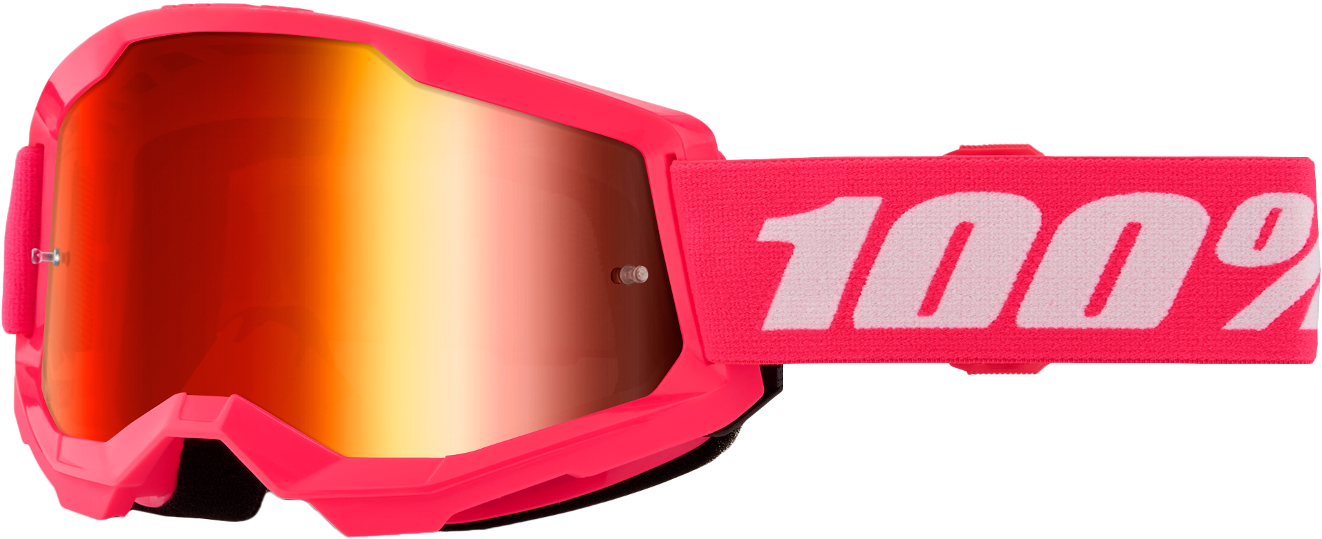 100-Percent Strata 2 Goggle Pink Mirror Red Lens – Premium Performance Riding Goggles