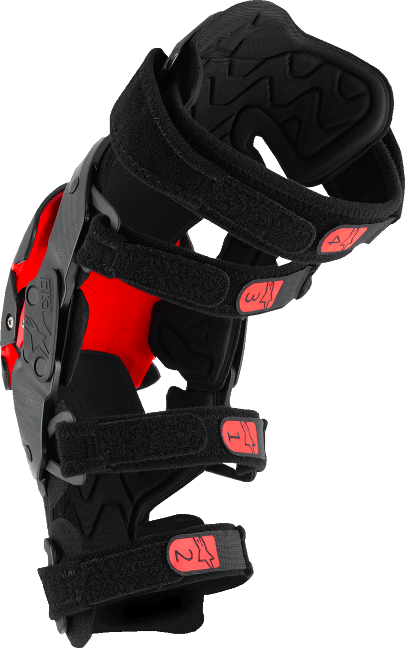 Alpinestars RK-1 Plasma Knee Braces - Black/Red, Small/Medium (Part #6501725-13-SM)
