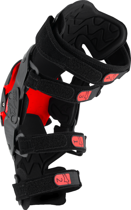 Alpinestars RK-1 Plasma Knee Braces - Black/Red, Small/Medium (Part #6501725-13-SM)