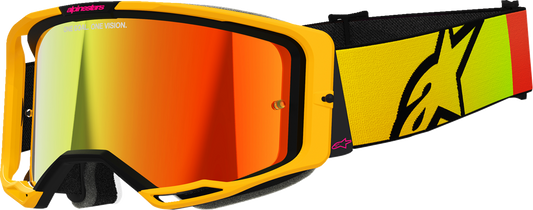 Alpinestars GOGGLES Vision 8 Goggle - Yellow/Pink with Red Mirror Lens (Part #5101625-5023)