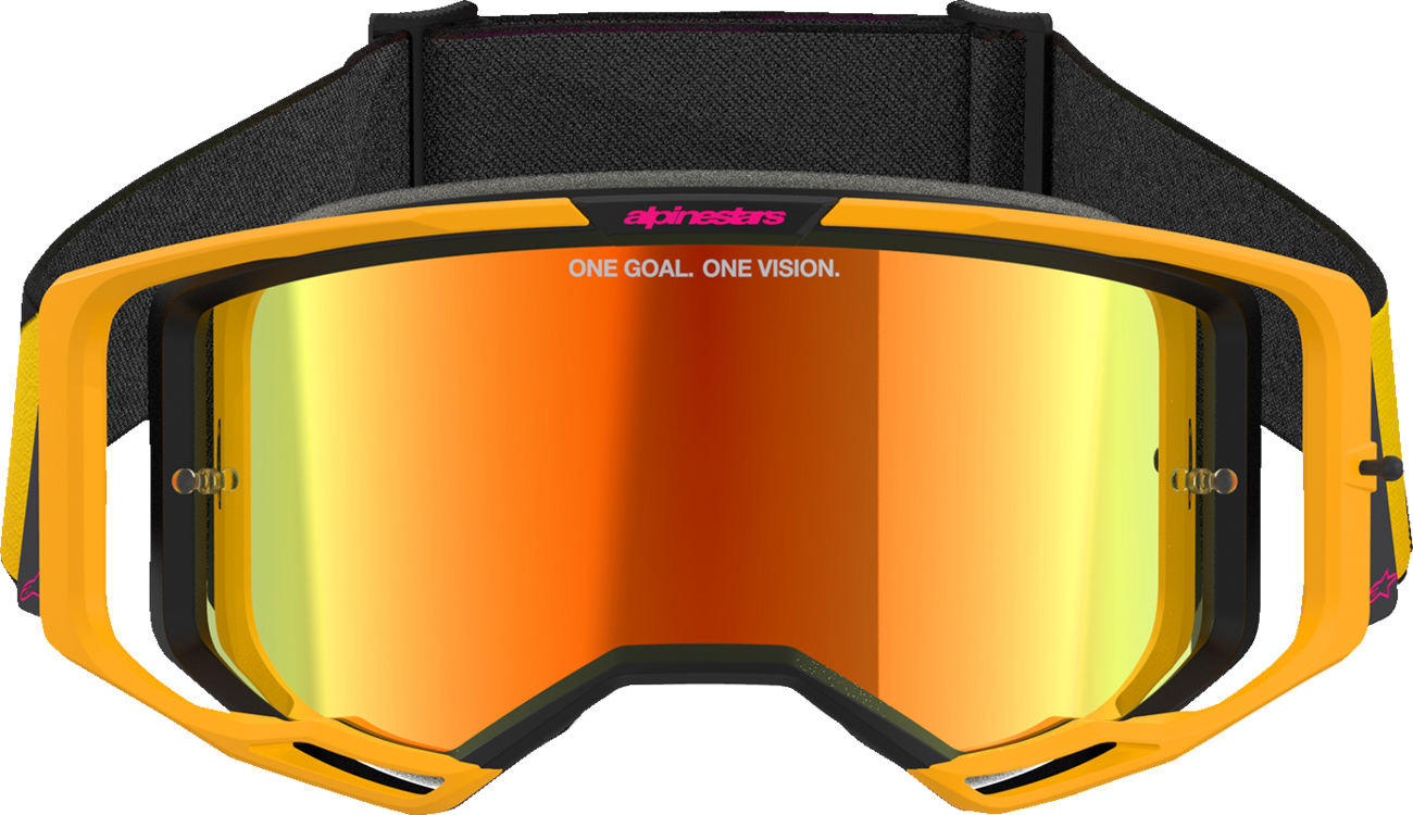 Alpinestars GOGGLES Vision 8 Goggle - Yellow/Pink with Red Mirror Lens (Part #5101625-5023)