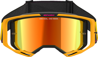 Alpinestars GOGGLES Vision 8 Goggle - Yellow/Pink with Red Mirror Lens (Part #5101625-5023)