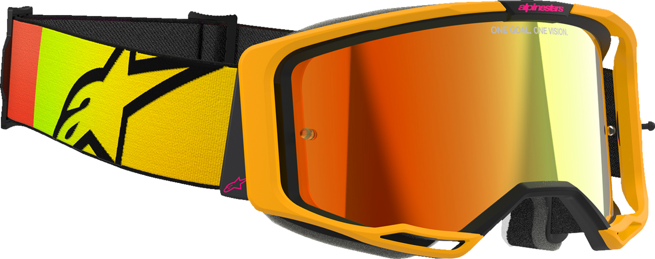 Alpinestars GOGGLES Vision 8 Goggle - Yellow/Pink with Red Mirror Lens (Part #5101625-5023)
