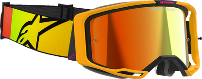 Alpinestars GOGGLES Vision 8 Goggle - Yellow/Pink with Red Mirror Lens (Part #5101625-5023)