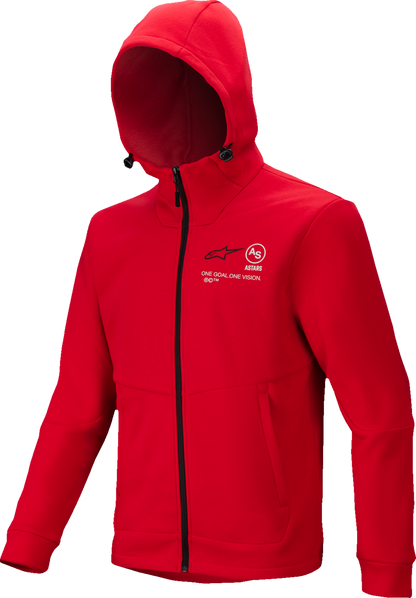 Alpinestars Racer MX Fleece Hoodie - Bright Red, Size Medium - Part 3800125-3010-M
