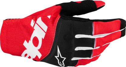 Alpinestars Techstar MX Gloves - Black and Bright Red, Small (Part Number 3560125-1303-S)