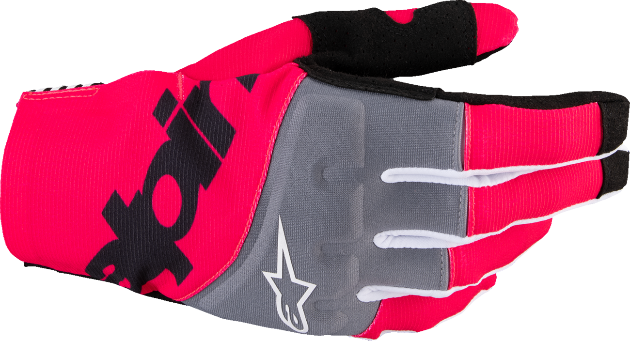 Alpinestars Techstar MX Gloves - Black and Fluo Pink, 2XL - Durable, High-Performance Racing Gloves