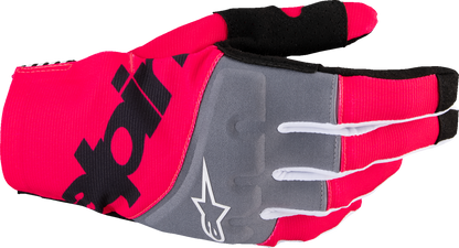 Alpinestars Techstar MX Gloves - Black and Fluo Pink, 2XL - Durable, High-Performance Racing Gloves