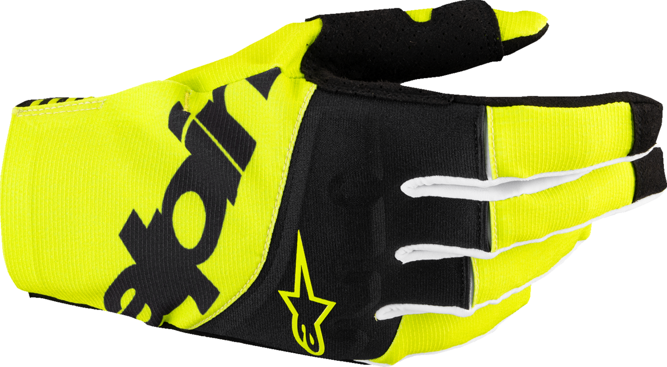 Alpinestars Techstar MX Gloves - Black and Fluorescent Yellow, Size Medium (Part #3560125-155-M)
