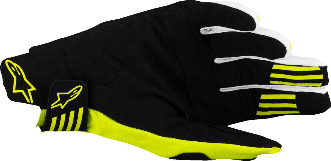 Alpinestars Techstar MX Gloves - Black and Fluorescent Yellow, Size Medium (Part #3560125-155-M)