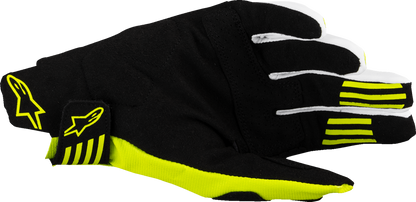 Alpinestars Techstar MX Gloves - Black and Fluorescent Yellow, Size Medium (Part #3560125-155-M)