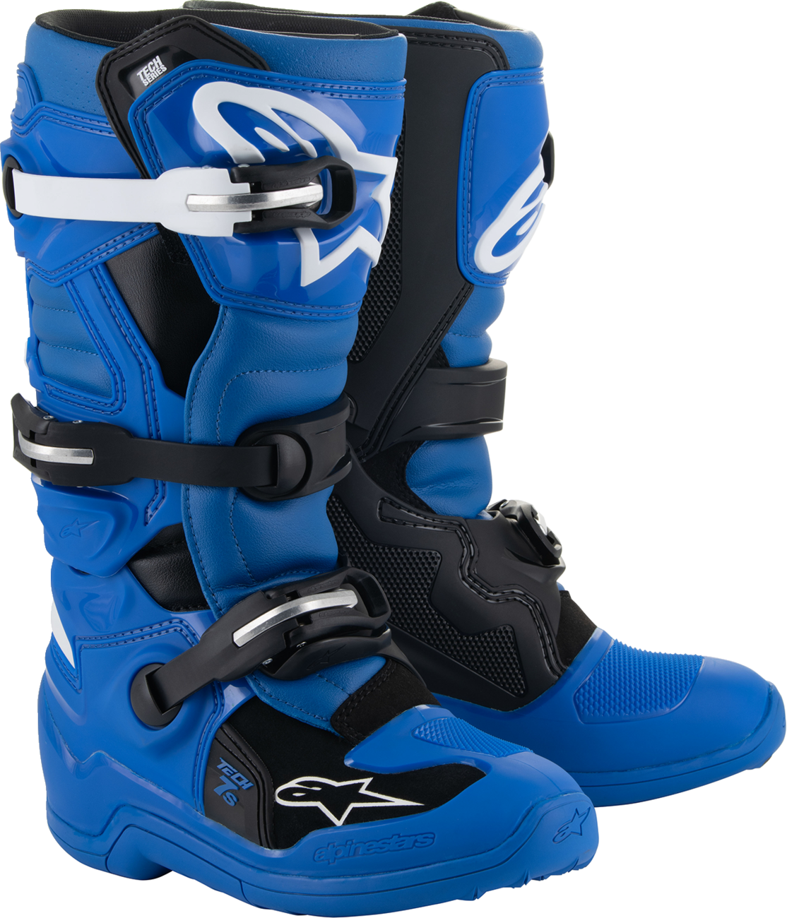 Alpinestars Youth Tech 7S Boots - Blue, Black & White, Size US 4 / EU 37, Part #2015017-712-4