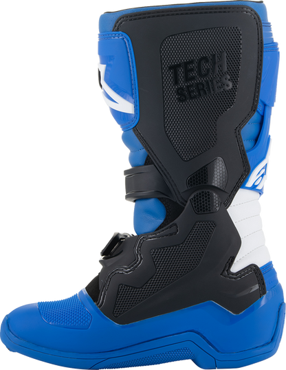Alpinestars Youth Tech 7S Boots - Blue, Black & White, Size US 4 / EU 37, Part #2015017-712-4