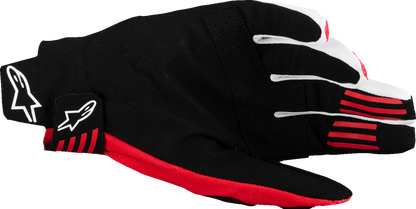 Alpinestars Techstar MX Gloves - Black and Bright Red, Small (Part Number 3560125-1303-S)