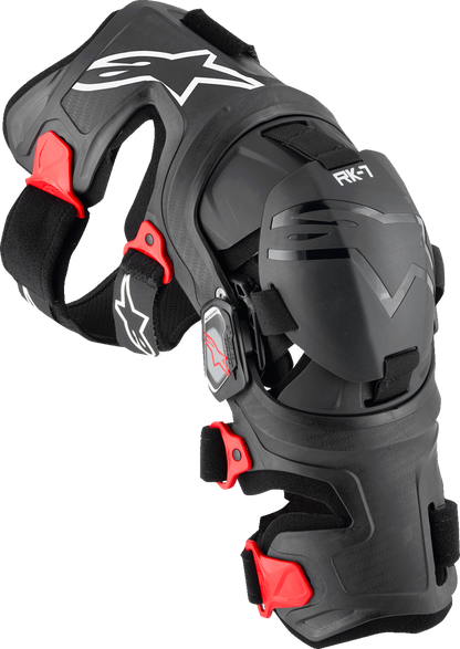 Alpinestars RK-7 Plasma Knee Brace Small Black/Red - High-Performance Off-Road Support