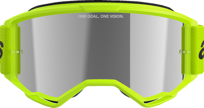 Alpinestars GOGGLES Vision 3 Goggle - Wordmark Yellow Fluo with Silver Mirror Lens - Part 5103225-5299