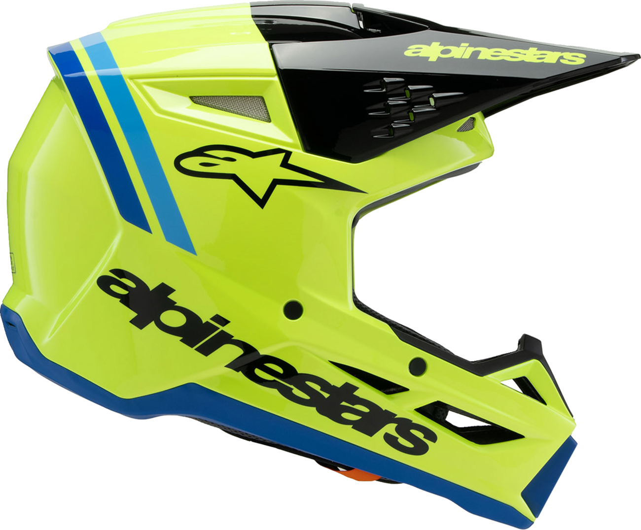 Alpinestars Youth SM3 Helmet Radium Gloss Yellow Fluo/Black/Blue - Medium 8301825-5017-YM