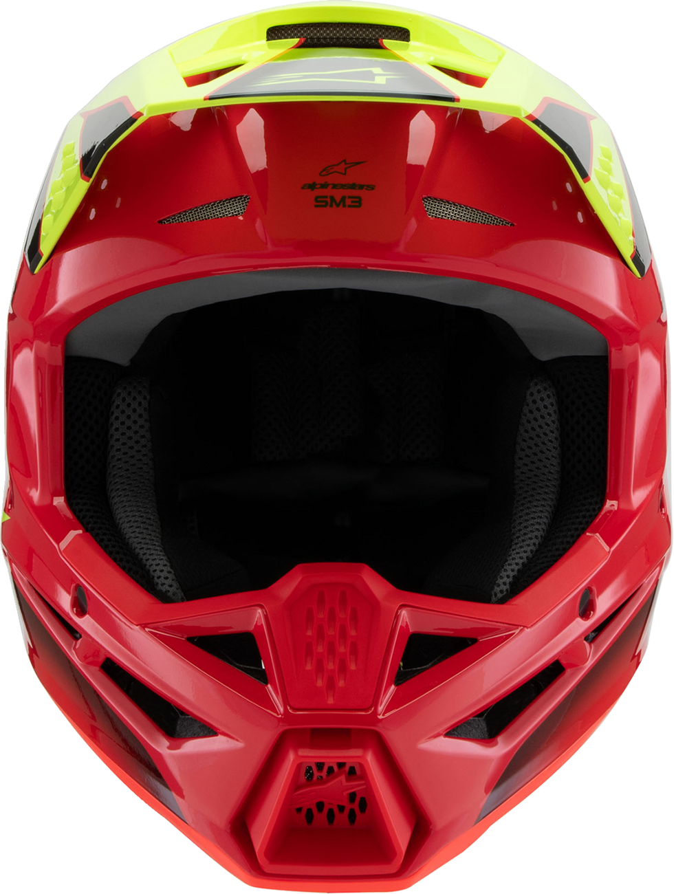 Alpinestars Youth SM3 Helmet - Fray Gloss Red/Yellow Fluo/Black, Medium - Part 8301625-3051-YM
