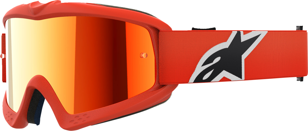 Alpinestars Youth Vision Goggle with Orange Frame and Red Mirror Lens - Part 5140225-480
