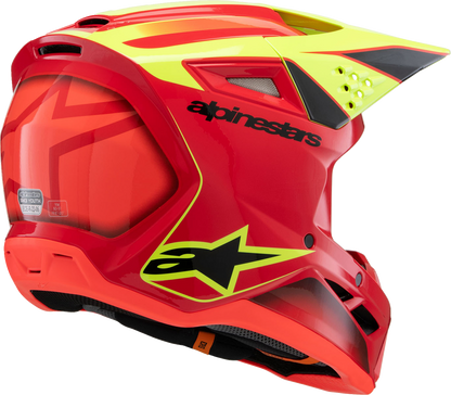 Alpinestars Youth SM3 Helmet - Fray Gloss Red/Yellow Fluo/Black, Medium - Part 8301625-3051-YM