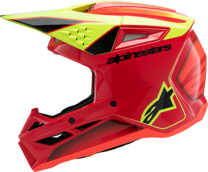 Alpinestars Youth SM3 Helmet - Fray Gloss Red/Yellow Fluo/Black, Medium - Part 8301625-3051-YM