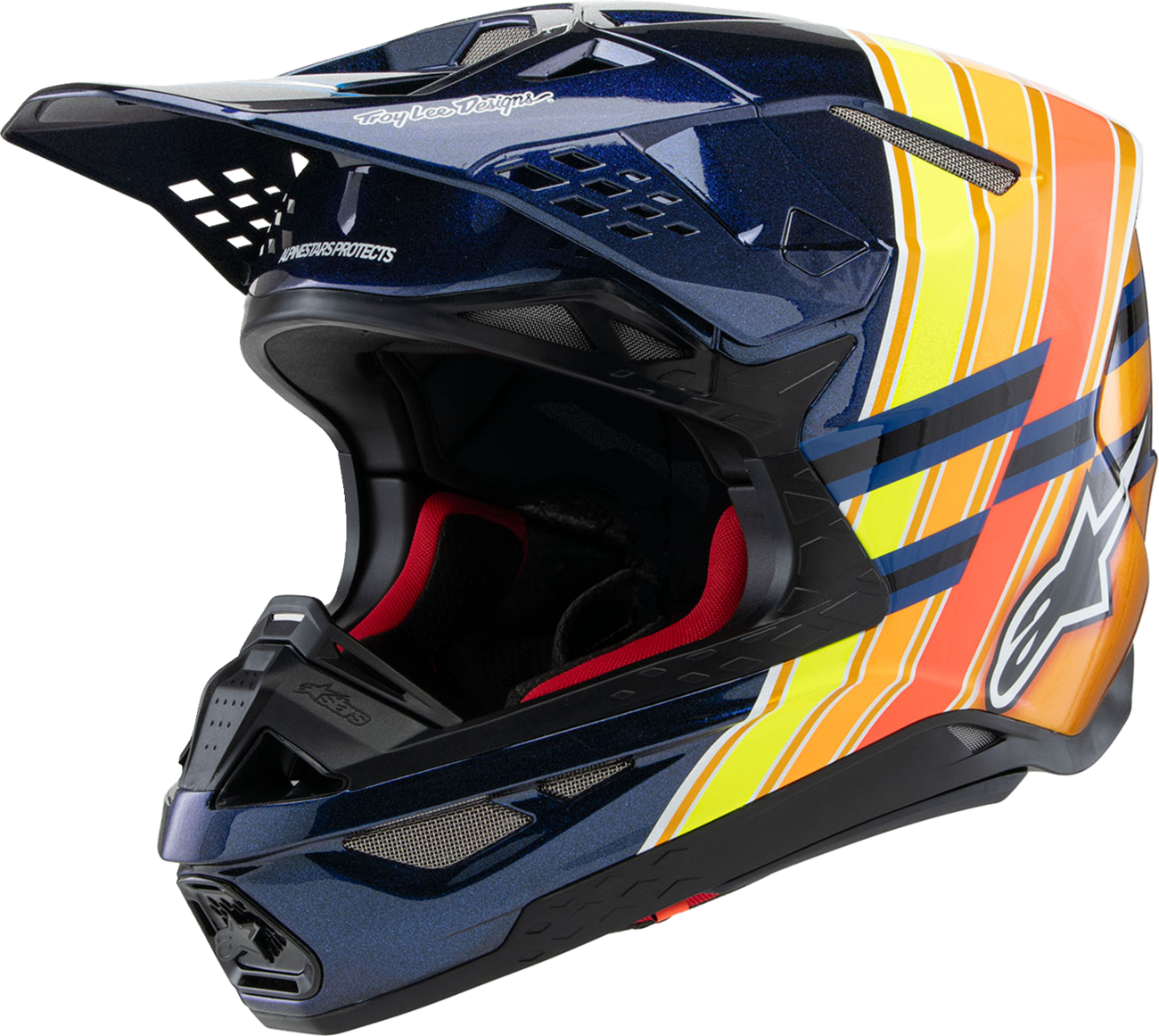 Alpinestars Supertech M10 Helmet TLD Edition 25 with MIPS® - Small, Gloss Dark Blue/Orange/Yellow/Fluo Red